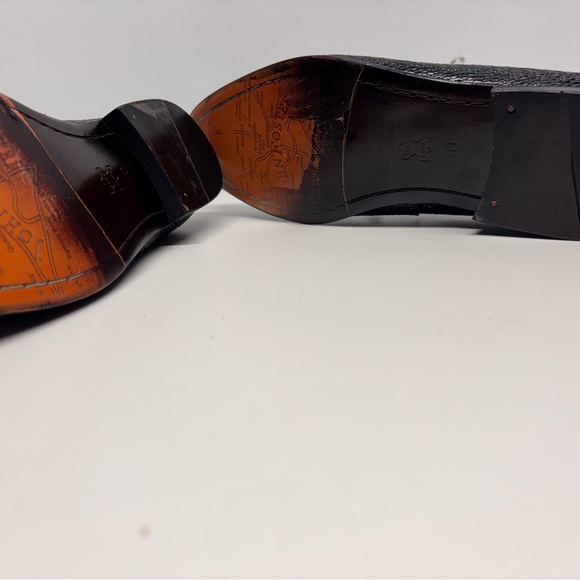 RARE | John Foster Black Pebble Grain Luxury Tassel Loafers | US 7.5 (EU 40) - Picture 2 of 5